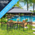  - 10 x 10 Feet L - Shaped Patio Canopy Gazebo Outdoor 2 - Tier Steel Tent - Outdoor Style Company