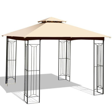  - 10 x 10 Feet L - Shaped Patio Canopy Gazebo Outdoor 2 - Tier Steel Tent - Outdoor Style Company