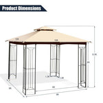  - 10 x 10 Feet L - Shaped Patio Canopy Gazebo Outdoor 2 - Tier Steel Tent - Outdoor Style Company