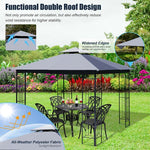  - 10 x 10 Feet L - Shaped Patio Canopy Gazebo Outdoor 2 - Tier Steel Tent - Outdoor Style Company