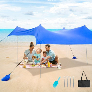  - 10 x 10 Feet Large Beach Sunshade Beach Tent Canopy with Sandbags - Outdoor Style Company