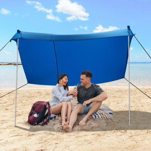  - 10 x 10 Feet Large Beach Sunshade Beach Tent Canopy with Sandbags - Blue - Outdoor Style Company