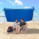  - 10 x 10 Feet Large Beach Sunshade Beach Tent Canopy with Sandbags - Blue - Outdoor Style Company