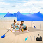  - 10 x 10 Feet Large Beach Sunshade Beach Tent Canopy with Sandbags - Blue - Outdoor Style Company