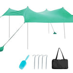  - 10 x 10 Feet Large Beach Sunshade Beach Tent Canopy with Sandbags - Green - Outdoor Style Company