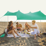  - 10 x 10 Feet Large Beach Sunshade Beach Tent Canopy with Sandbags - Green - Outdoor Style Company