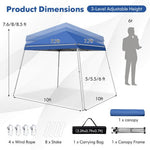  - 10 x 10 Feet Outdoor Instant Pop - up Canopy with Carrying Bag - Outdoor Style Company