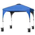  - 10 x 10 Feet Outdoor Pop - up Camping Canopy Tent with Roller Bag - Blue - Outdoor Style Company