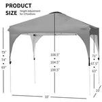  - 10 x 10 Feet Outdoor Pop - up Camping Canopy Tent with Roller Bag - Gray - Outdoor Style Company