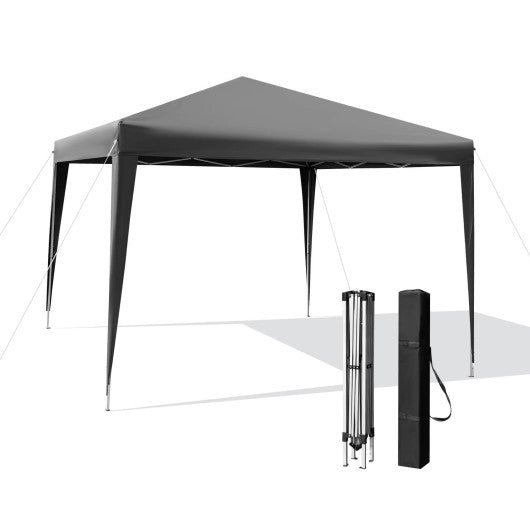  - 10 x 10 Feet Outdoor Pop - up Patio Canopy for Beach and Camp - Gray - Outdoor Style Company