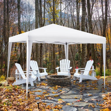  - 10 x 10 Feet Outdoor Pop - up Patio Canopy for Beach and Camp - White - Outdoor Style Company