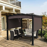  - 10 x 10 Feet Outdoor Retractable Pergola with Adjustable Sliding Sun Shade Canopy - Outdoor Style Company