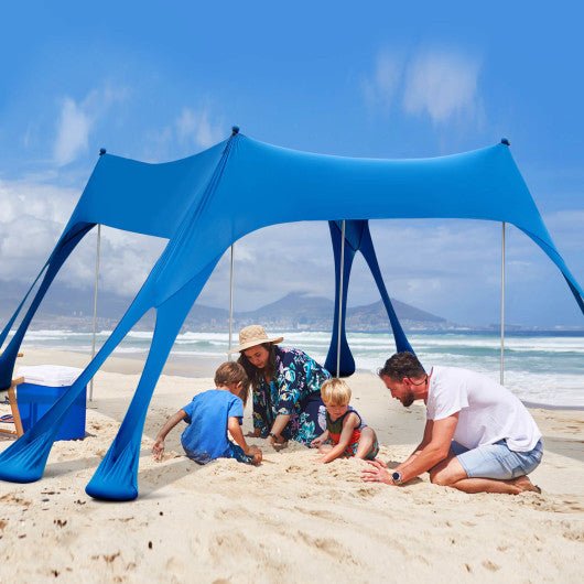  - 10 x 10 Feet Outdoor Sunshade Beach Canopy Tent for Camping - Blue - Outdoor Style Company