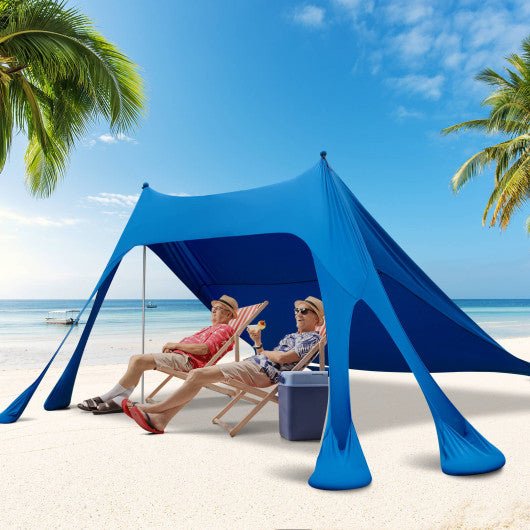  - 10 x 10 Feet Outdoor Sunshade Beach Canopy Tent for Camping - Blue - Outdoor Style Company