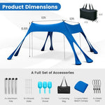  - 10 x 10 Feet Outdoor Sunshade Beach Canopy Tent for Camping - Blue - Outdoor Style Company