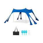  - 10 x 10 Feet Outdoor Sunshade Beach Canopy Tent for Camping - Blue - Outdoor Style Company