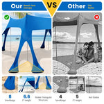  - 10 x 10 Feet Outdoor Sunshade Beach Canopy Tent for Camping - Blue - Outdoor Style Company