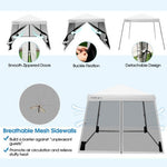  - 10 x 10 Feet Pop Up Canopy with with Mesh Sidewalls and Roller Bag - White - Outdoor Style Company