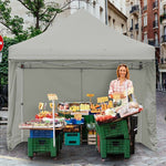  - 10 x 10 Feet Pop up Gazebo with 4 Height and Adjust Folding Awning - Gray - Outdoor Style Company