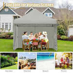  - 10 x 10 Feet Pop up Gazebo with 4 Height and Adjust Folding Awning - Gray - Outdoor Style Company