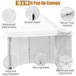  - 10 x 10 Feet Pop up Gazebo with 4 Height and Adjust Folding Awning - White - Outdoor Style Company