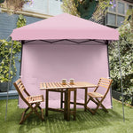  - 10 x 10 Feet Pop Up Tent Slant Leg Canopy with Detachable Side Wall - Pink - Outdoor Style Company