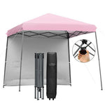  - 10 x 10 Feet Pop Up Tent Slant Leg Canopy with Detachable Side Wall - Pink - Outdoor Style Company