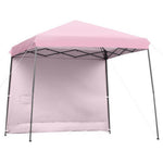  - 10 x 10 Feet Pop Up Tent Slant Leg Canopy with Detachable Side Wall - Pink - Outdoor Style Company