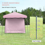  - 10 x 10 Feet Pop Up Tent Slant Leg Canopy with Detachable Side Wall - Pink - Outdoor Style Company