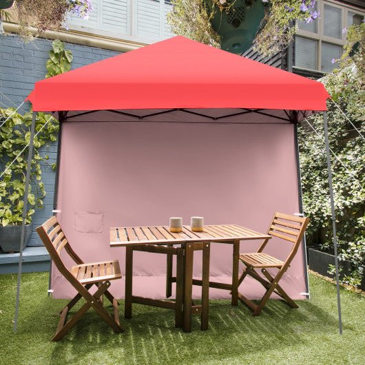  - 10 x 10 Feet Pop Up Tent Slant Leg Canopy with Detachable Side Wall - Red - Outdoor Style Company