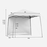  - 10 x 10 Feet Pop Up Tent Slant Leg Canopy with Detachable Side Wall - White - Outdoor Style Company