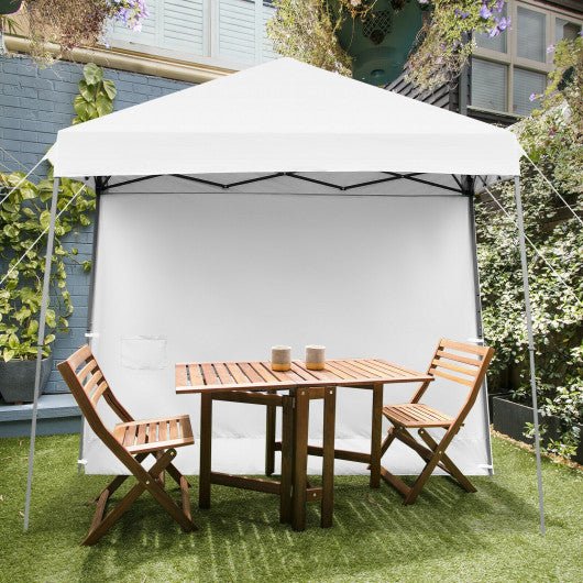  - 10 x 10 Feet Pop Up Tent Slant Leg Canopy with Detachable Side Wall - White - Outdoor Style Company