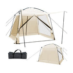  - 10 x 10 Feet Screened Canopy Tent w/ Vestibule and Zippered Door - Beige - Outdoor Style Company