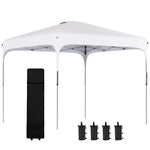 Outdoor Aosom - 10' x 10' Pop Up Canopy with Adjustable Height, Foldable Gazebo Tent with Carry Bag with Wheels and 4 Leg Weight Bags for Outdoor White - Outdoor Style Company