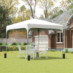 Outdoor Aosom - 10' x 10' Pop Up Canopy with Adjustable Height, Foldable Gazebo Tent with Carry Bag with Wheels and 4 Leg Weight Bags for Outdoor White - Outdoor Style Company