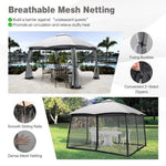  - 10 x 12 Feet Patio Double - Vent Canopy with Privacy Netting and 4 Sandbags - Outdoor Style Company