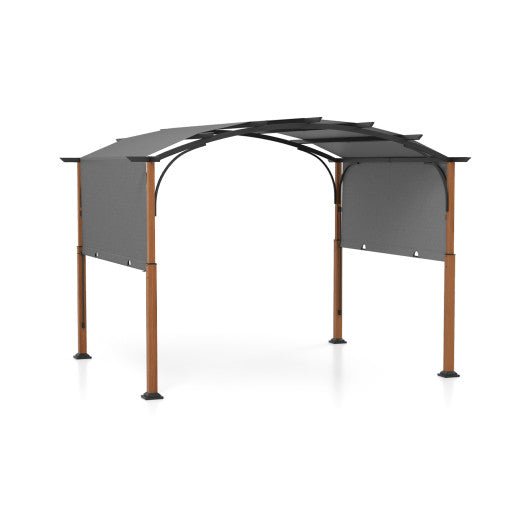  - 10 x 12 FT Outdoor Retractable Pergola with Retractable Canopy for Patio - Outdoor Style Company