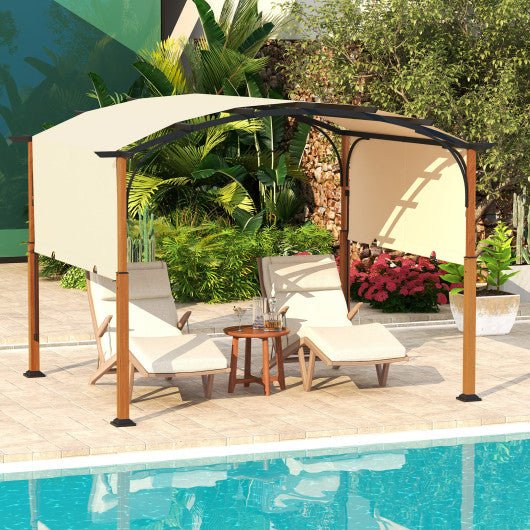  - 10 x 12 FT Outdoor Retractable Pergola with Retractable Canopy for Patio - Outdoor Style Company