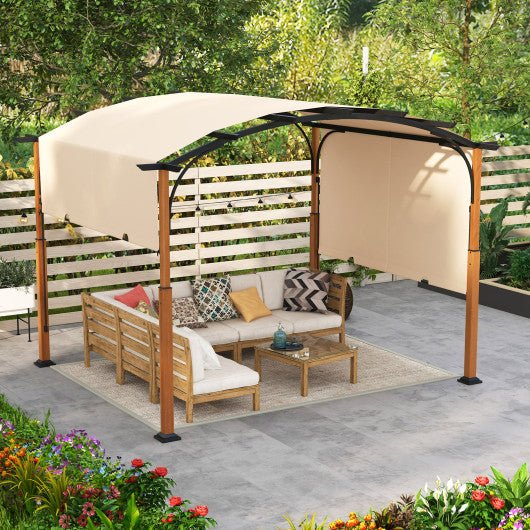  - 10 x 12 FT Outdoor Retractable Pergola with Retractable Canopy for Patio - Outdoor Style Company