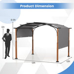  - 10 x 12 FT Outdoor Retractable Pergola with Retractable Canopy for Patio - Outdoor Style Company