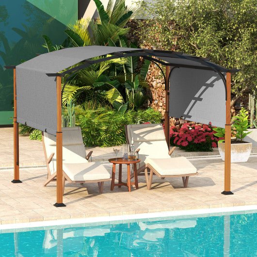  - 10 x 12 FT Outdoor Retractable Pergola with Retractable Canopy for Patio - Outdoor Style Company