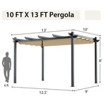  - 10 x 13 Feet Outdoor Aluminum Retractable Pergola Canopy Shelter - Outdoor Style Company