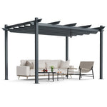  - 10 x 13 Feet Outdoor Aluminum Retractable Pergola Canopy Shelter - Outdoor Style Company