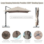  - 10 x 13 Feet Rectangular Cantilever Umbrella with 360° Rotation Function - Outdoor Style Company