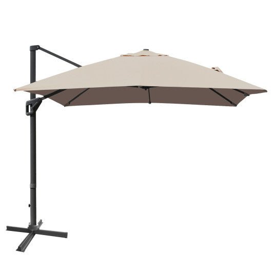  - 10 x 13 Feet Rectangular Cantilever Umbrella with 360° Rotation Function - Outdoor Style Company