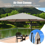  - 10 x 13 Feet Rectangular Cantilever Umbrella with 360° Rotation Function - Brown - Outdoor Style Company