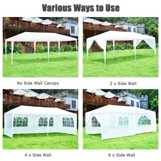  - 10 x 20 Feet 6 Sidewalls Canopy Tent with Carry Bag - White - Outdoor Style Company