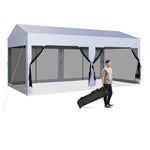  - 10 x 20 Feet Pop up Canopy Tent with Removable Sidewalls for Party - White - Outdoor Style Company