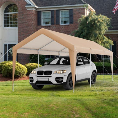  - 10 x 20 Feet Portable Garage Tent Carport with Galvanized Steel Frame - with Sidewall - Outdoor Style Company