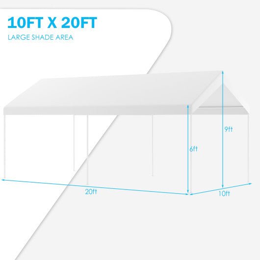  - 10 x 20 Feet Steel Frame Portable Car Canopy Shelter - Outdoor Style Company